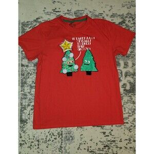 Seven Oaks "It Takes A Lot of Balls" Groovy Christmas Red T-Shirt Tee Sz M